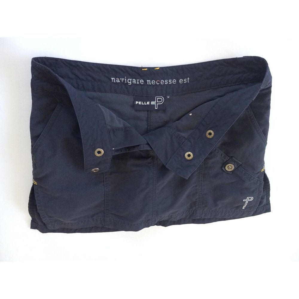 Pelle True Experience Women Medium Navigare Build In‎ Short Skirt Zip Up Buttons